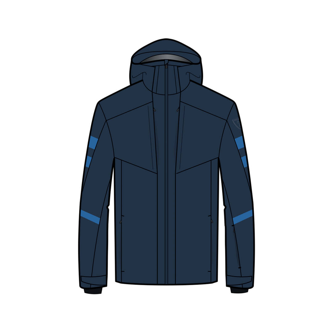 Rossignol men's ski jacket rental with jkt function dark navy details (2)